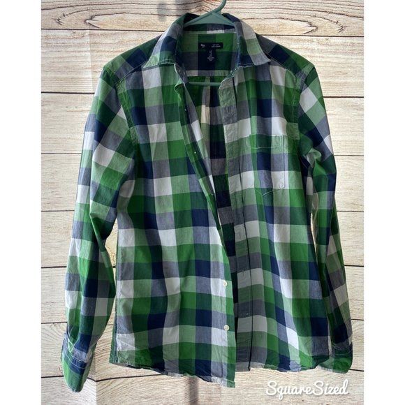 Gap Men's Classic Fit Poplin button down plaid S - Picture 1 of 5